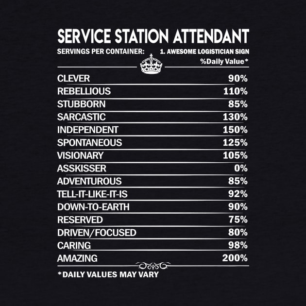 Service Station Attendant T Shirt - Service Station Attendant Factors Daily Gift Item Tee by Jolly358